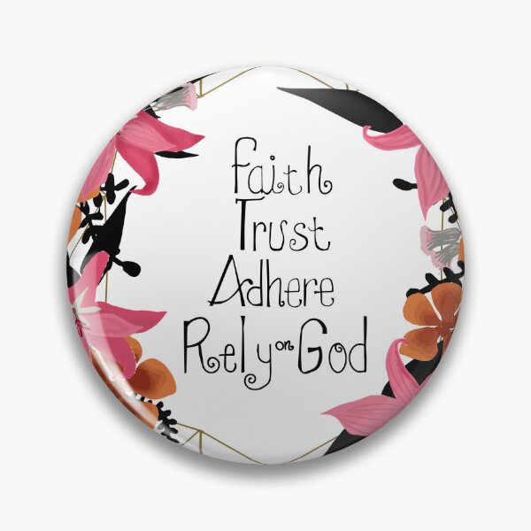 Artikelvorschau, Böhmisches geometrisches Blumenmuster mit Zitat „Faith, Trust, Adhere, Rely on God“ entworfen und verkauft von Ldydesign.