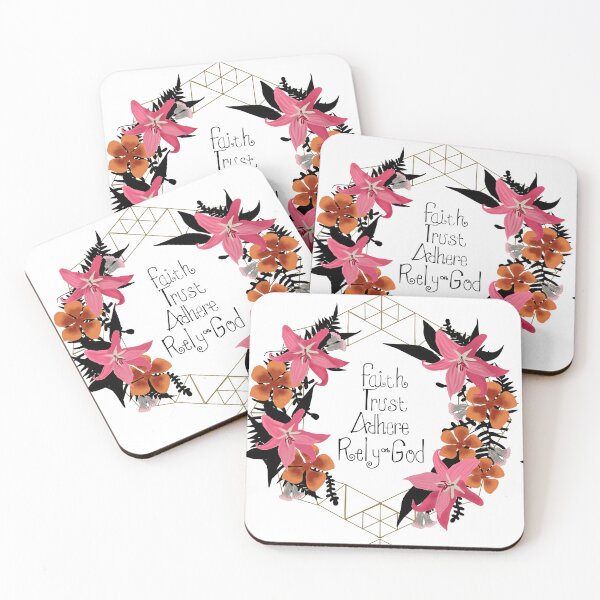Item preview, Bohemian Geometric floral with quote, "Faith, Trust, Adhere, Rely on God" designed and sold by Ldydesign.