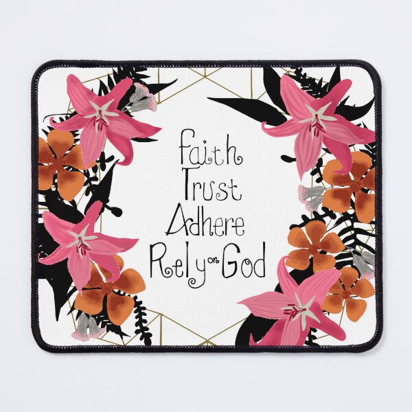 Item preview, Bohemian Geometric floral with quote, "Faith, Trust, Adhere, Rely on God" designed and sold by Ldydesign.