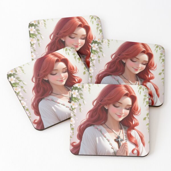 Item preview, Floral Redhead Christian Anime Beautiful Lady designed and sold by duke818.