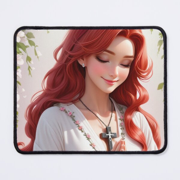 Item preview, Floral Redhead Christian Anime Beautiful Lady designed and sold by duke818.