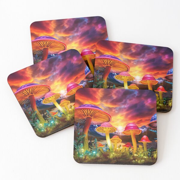 Item preview, Magical Mushrooms Sunset: Dreamscape Fantasy Art designed and sold by Fantasy Masterpiece.
