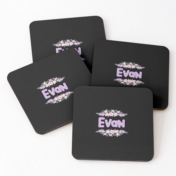 Item preview, Purple Flower Evan Name Label (Black) designed and sold by NormadWorld.