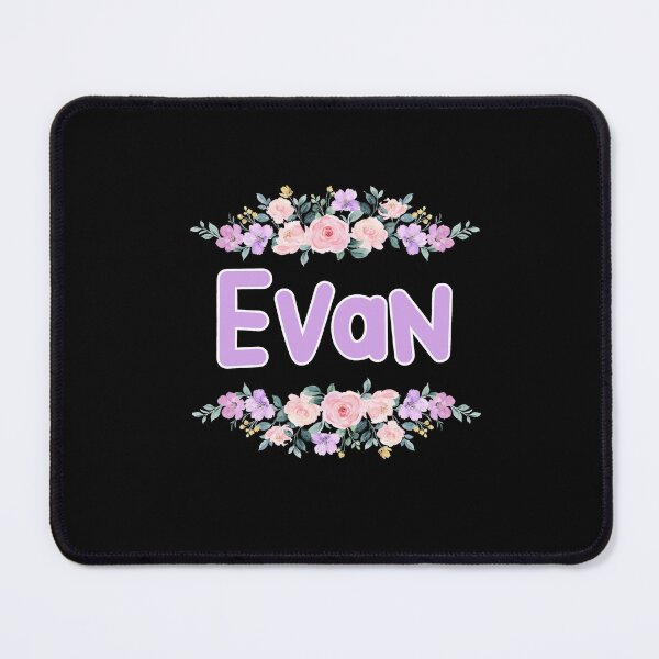 Item preview, Purple Flower Evan Name Label (Black) designed and sold by NormadWorld.