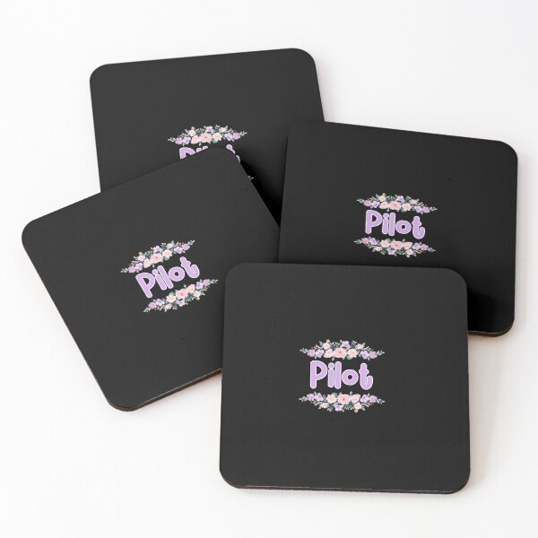 Item preview, Purple Flower Pilot Name Label (Black) designed and sold by NormadWorld.