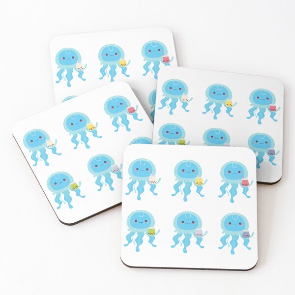Item preview, Blue Jellyfishes And Boba Tea designed and sold by TheAnimalZ00.