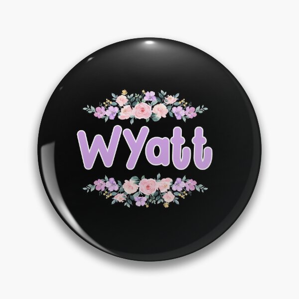 Item preview, Purple Flower Wyatt Name Label (Black) designed and sold by NormadWorld.