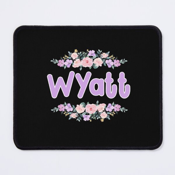Item preview, Purple Flower Wyatt Name Label (Black) designed and sold by NormadWorld.