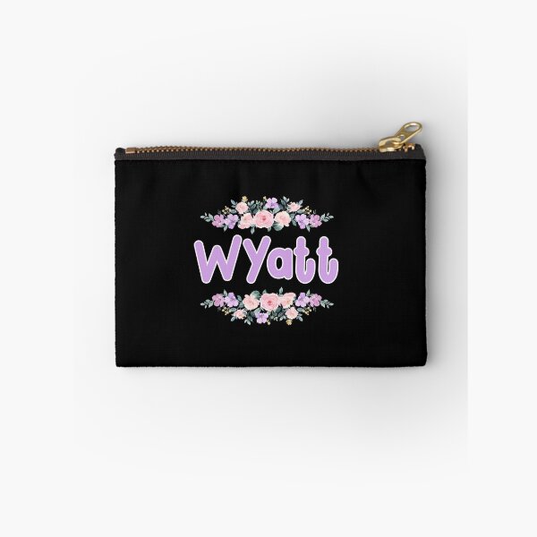 Item preview, Purple Flower Wyatt Name Label (Black) designed and sold by NormadWorld.