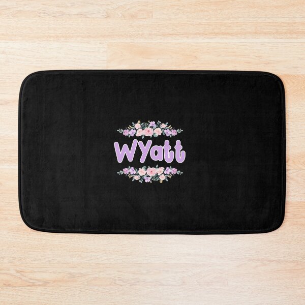 Item preview, Purple Flower Wyatt Name Label (Black) designed and sold by NormadWorld.