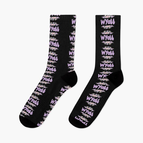 Item preview, Purple Flower Wyatt Name Label (Black) designed and sold by NormadWorld.