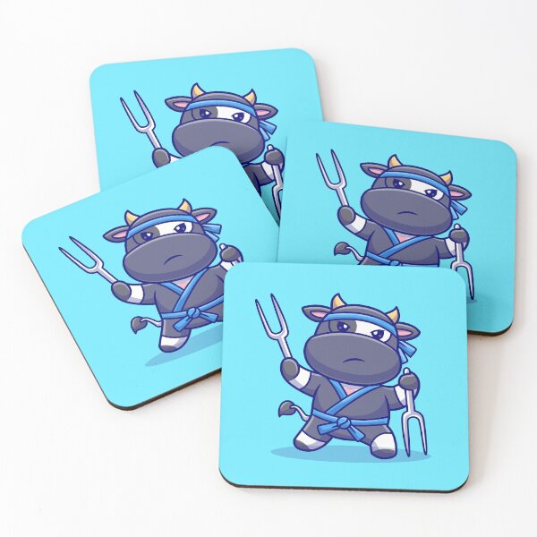 Item preview, Stealthy Bovine Chef: Cute Cow Ninja with Fork Sword designed and sold by hjian8219.