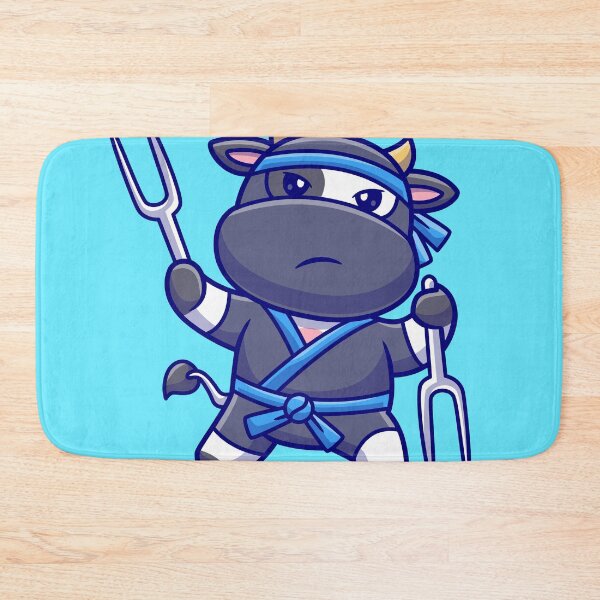Item preview, Stealthy Bovine Chef: Cute Cow Ninja with Fork Sword designed and sold by hjian8219.