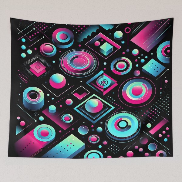 Item preview, Colorful Abstract Neon Circles designed and sold by Alessei.
