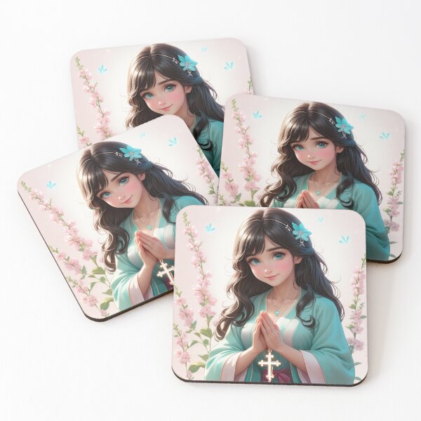 Item preview, Floral Christian Anime Beautiful Lady Prays designed and sold by duke818.