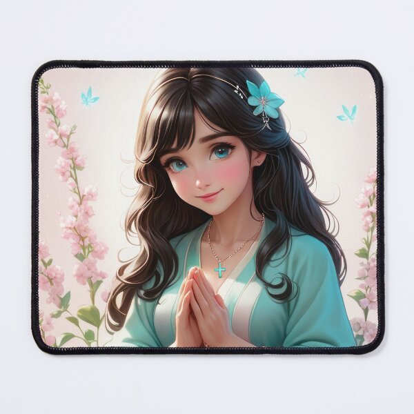 Item preview, Floral Christian Anime Beautiful Lady Prays designed and sold by duke818.