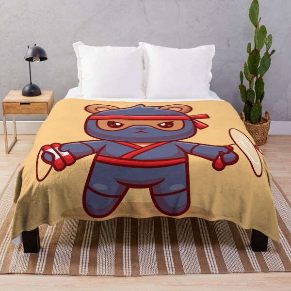 Item preview, Bear Ninja Bliss: Cute Holiday Warrior with Double Stick Weapon designed and sold by hjian8219.