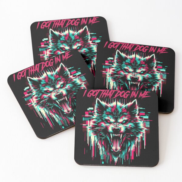 Item preview, I got that dog in me - synthwave cyberpunk designed and sold by GlitchGrotesque.
