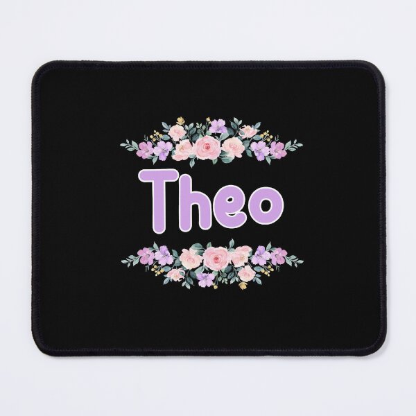 Item preview, Purple Flower Theo Name Label (Black) designed and sold by NormadWorld.
