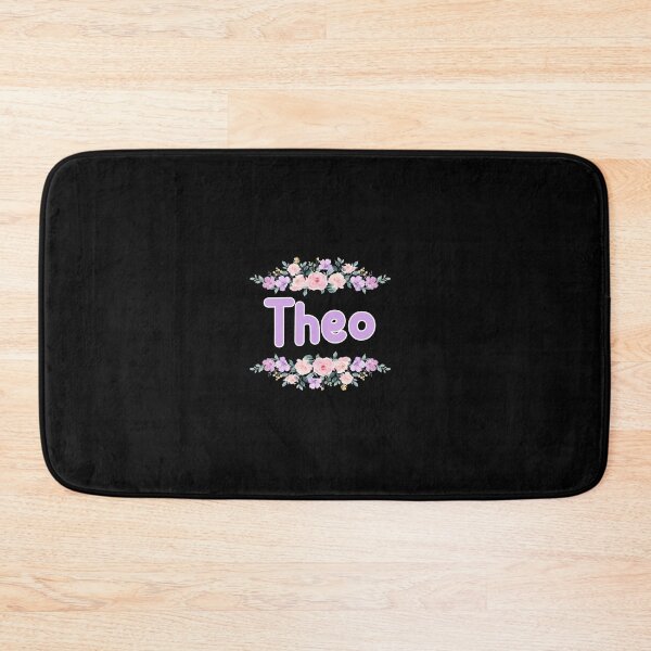 Item preview, Purple Flower Theo Name Label (Black) designed and sold by NormadWorld.