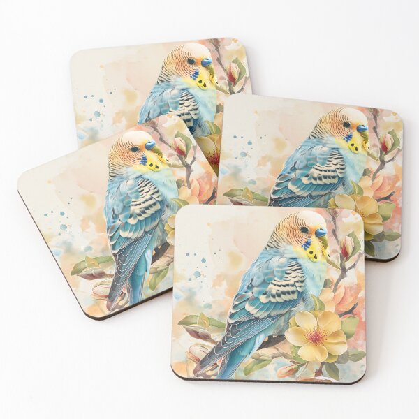 Item preview, Budgie in Blossom Bliss designed and sold by EclipseArtisan.