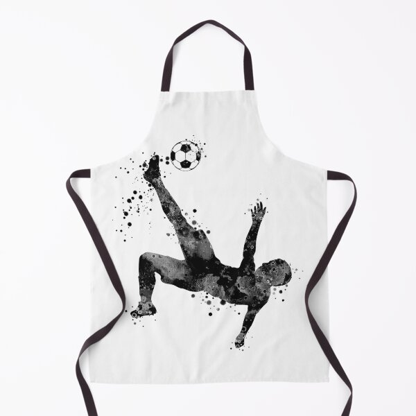Item preview, Boy Soccer Player Bicycle Kick Black and White Painting designed and sold by LotusGifts.