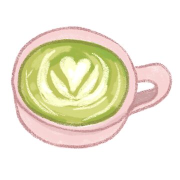 Artwork thumbnail, heart matcha latte by sunnyaesthetic