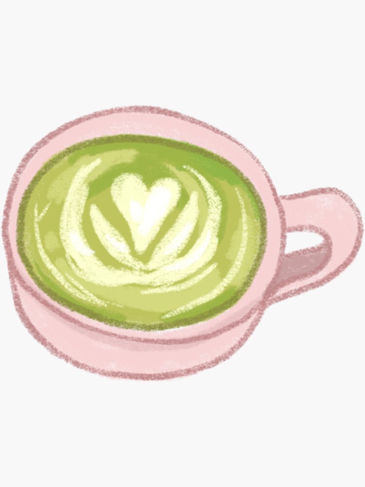 Thumbnail 3 of 3, Sticker, heart matcha latte designed and sold by sunnyaesthetic.