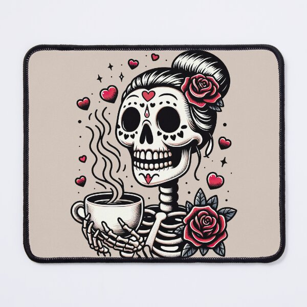 Item preview, Valentines Day Skeleton Drinking Coffee Skeleton Heart Valentines Day Cool Bones Love T-Shirt designed and sold by MAPDDesigns.