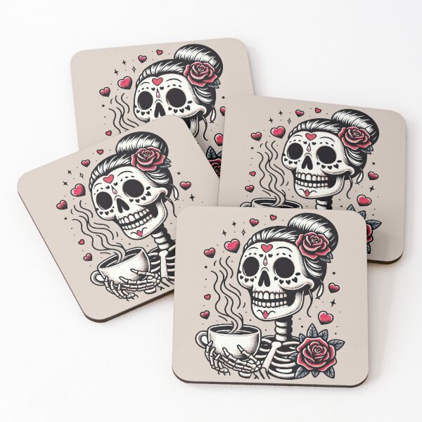 Item preview, Valentines Day Skeleton Drinking Coffee Skeleton Heart Valentines Day Cool Bones Love T-Shirt designed and sold by MAPDDesigns.
