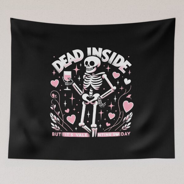 Item preview, Dead Inside But It's Valentines Day Funny Skeleton Men Women T-Shirt designed and sold by MAPDDesigns.