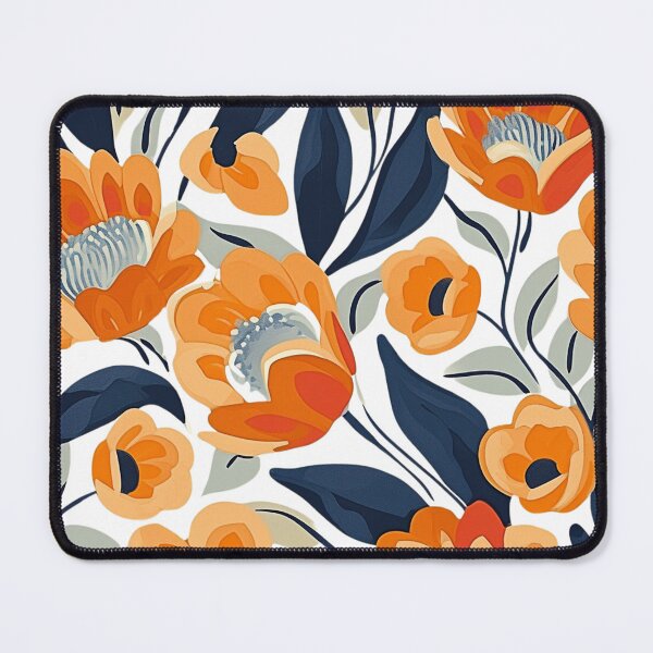 Item preview, Retro Orange Flowers - Renaissance Floral Pattern designed and sold by HausKatz.