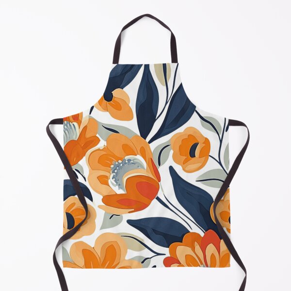 Item preview, Retro Orange Flowers - Renaissance Floral Pattern designed and sold by HausKatz.