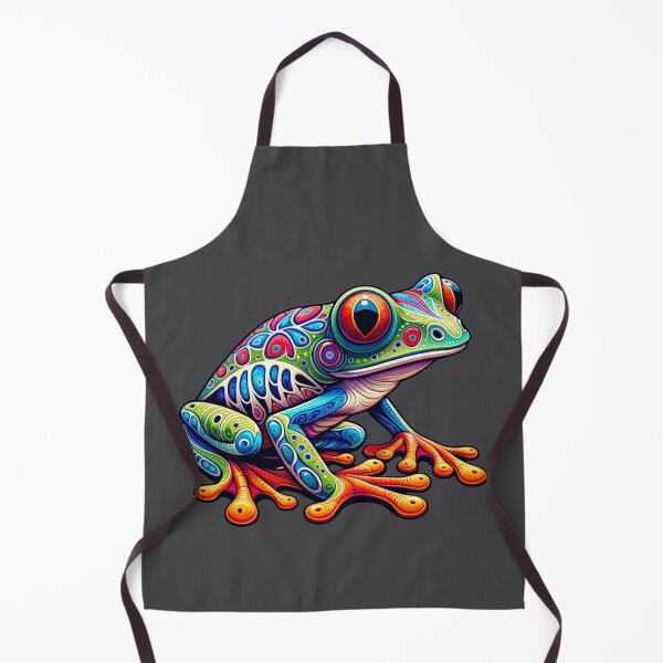Item preview, Alebrije style vividly colored Tree Frog with intricate patterns and surreal features designed and sold by TheScruffyGoose.