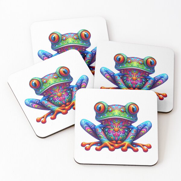 Item preview, Enchanting Alebrije, multi-hued Cute Frog with fanciful details and imaginative shapes designed and sold by TheScruffyGoose.