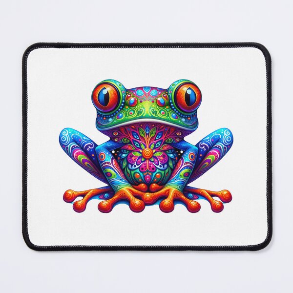 Item preview, Enchanting Alebrije, multi-hued Cute Frog with fanciful details and imaginative shapes designed and sold by TheScruffyGoose.