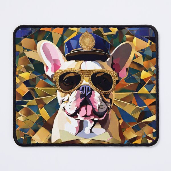 Item preview, abstract art - Rufus, a police dog wannabe frenchie wearing glasses designed and sold by DanielLau Creations.