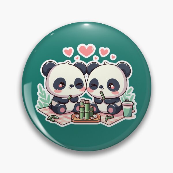 Item preview, Kawaii Pandas Bamboo Picnic Bliss designed and sold by GeoArtAdventure.