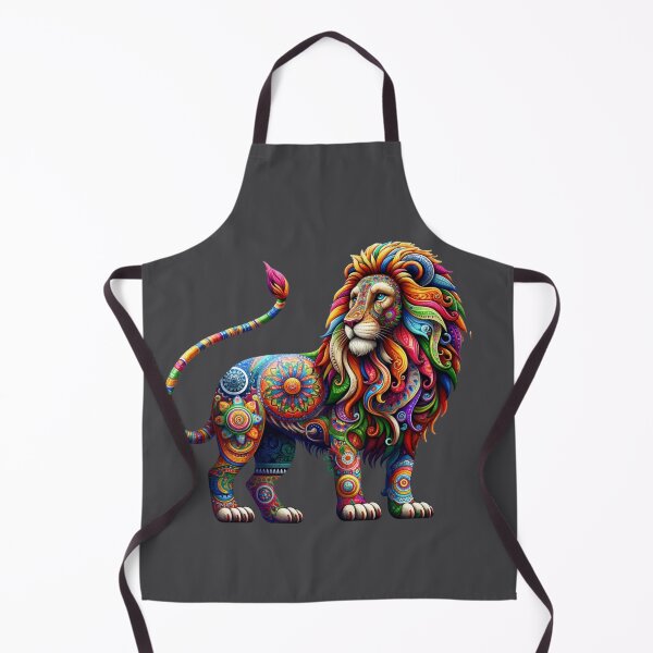 Item preview, Alebrije style Stunning Lion with Whimsical fusion of bold, psychedelic patterns. designed and sold by TheScruffyGoose.