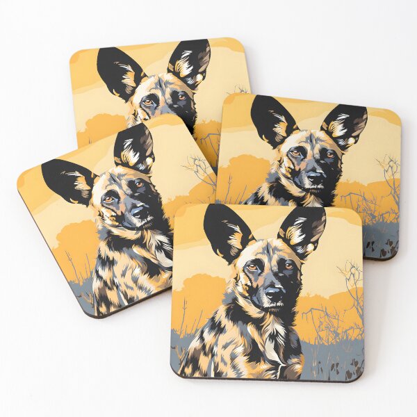 Item preview, Wild Dog portrait art. animal colorful. Animal throw pillow.  designed and sold by formform.