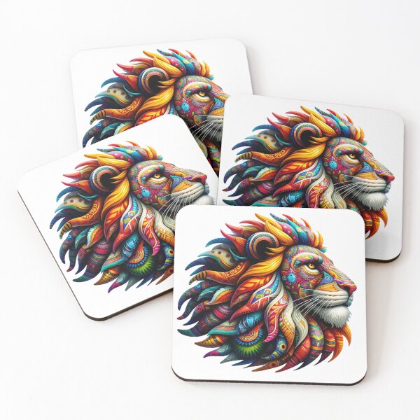 Item preview, Dazzling, dream-inspired Stunning Lion with elaborate, Alibrije style vibrant patterns and bold hues designed and sold by TheScruffyGoose.