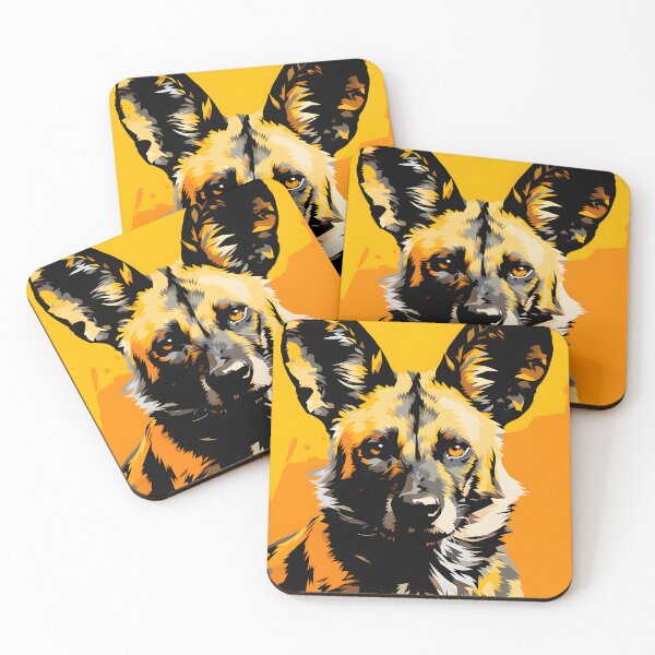 Item preview, Wild Dog portrait art. animal colorful. Animal throw pillow.  designed and sold by formform.
