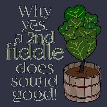 Artwork thumbnail, "2nd fiddle... leaf fig" cartoon plant pun joke by meldra