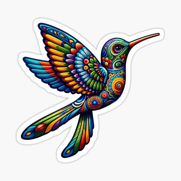 Item preview, Alibrije Style Hummingbird with a kaleidoscope of colors and complex motifs designed and sold by TheScruffyGoose.