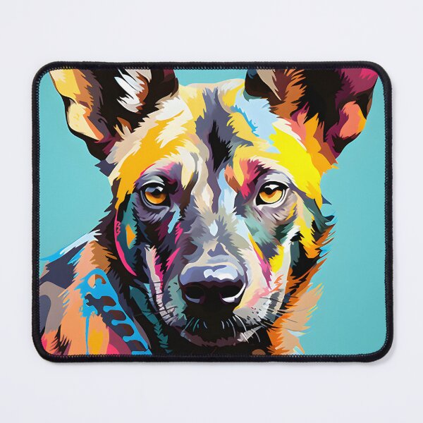 Item preview, Wild Dog portrait art. animal colorful. Animal throw pillow.  designed and sold by formform.