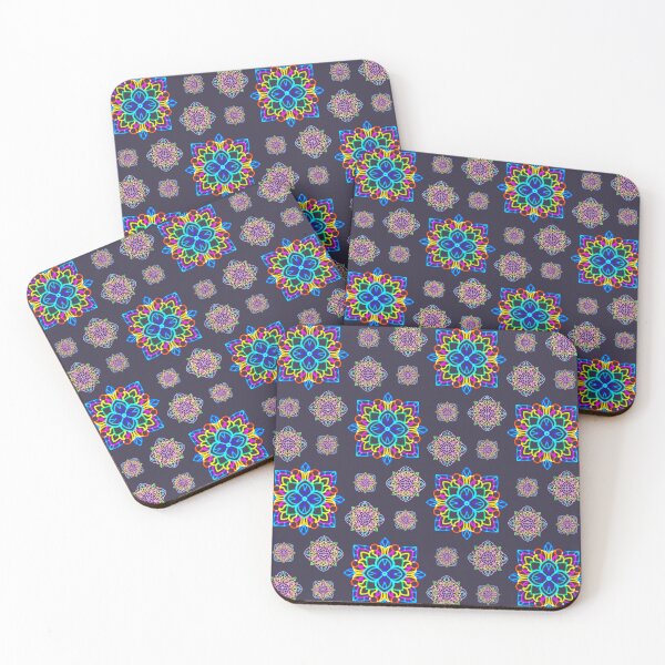 Item preview, Seamless flowers and geometric shapes in oriental colors designed and sold by Chattakan.