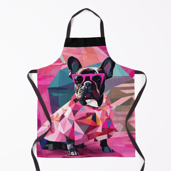 Item preview, abstract art frenchie pink - Kiki getting ready for her walks in the rain designed and sold by DanielLau Creations.
