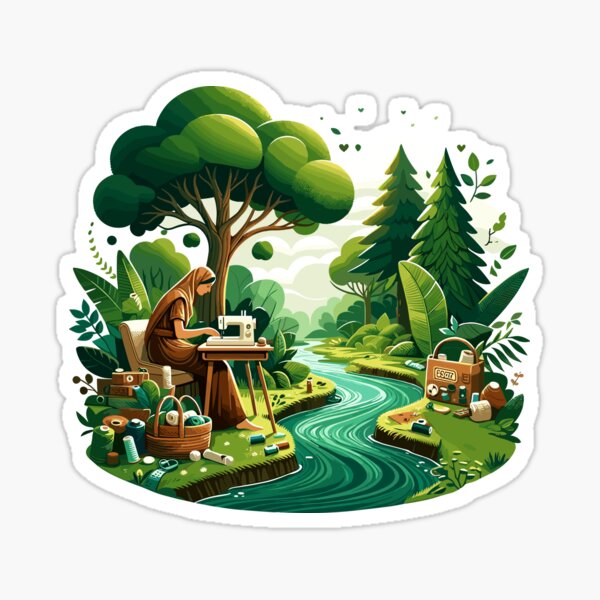 Item preview, Serene Craft River Art - Forest Sewing and Nature Design designed and sold by Nimira.