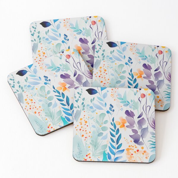 Item preview, Cool toned leafs pattern  designed and sold by Kunika Singh.
