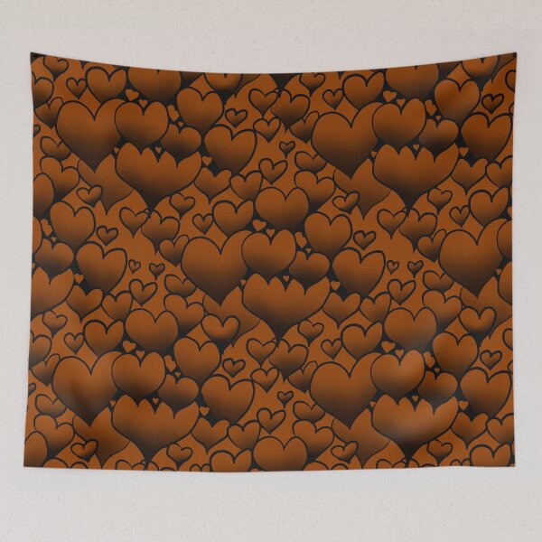 Item preview, Chocolate Repeating Hearts Pattern designed and sold by Victoria Lehnard.